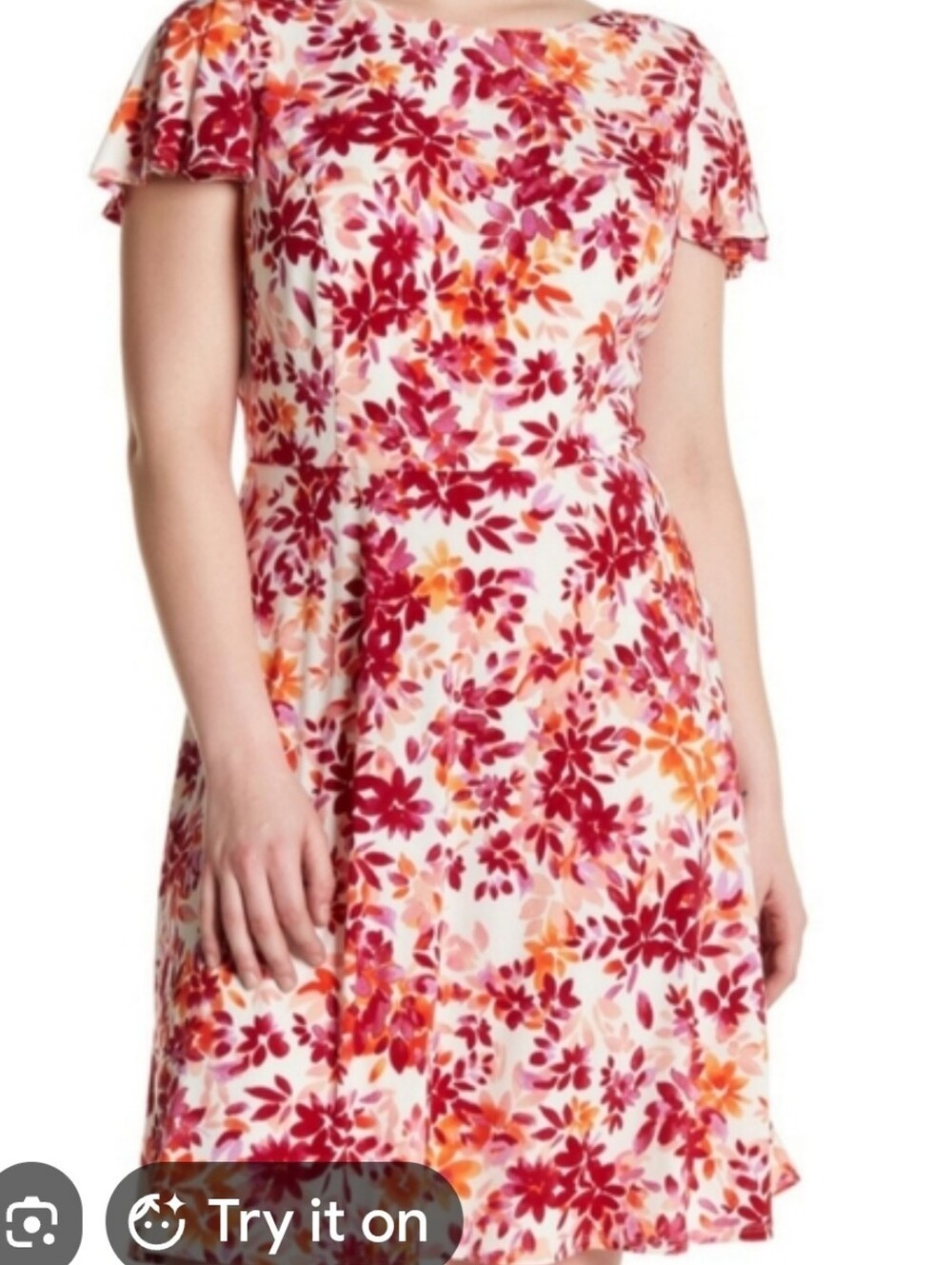 London Times dress floral pattern, orange wine, white and purple US size…